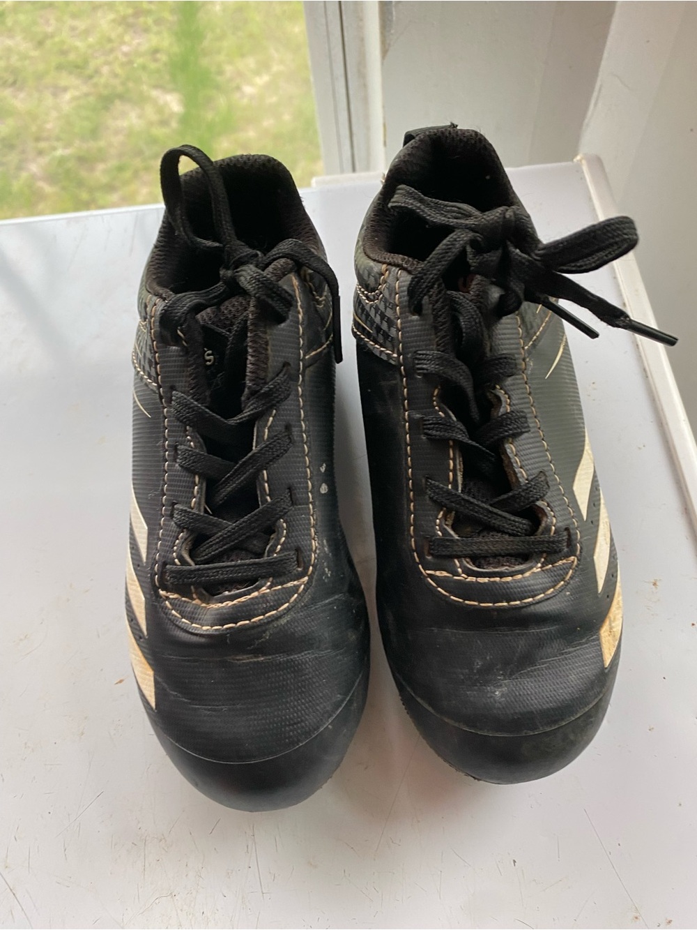 adidas Black and White Youth Athletic Shoe